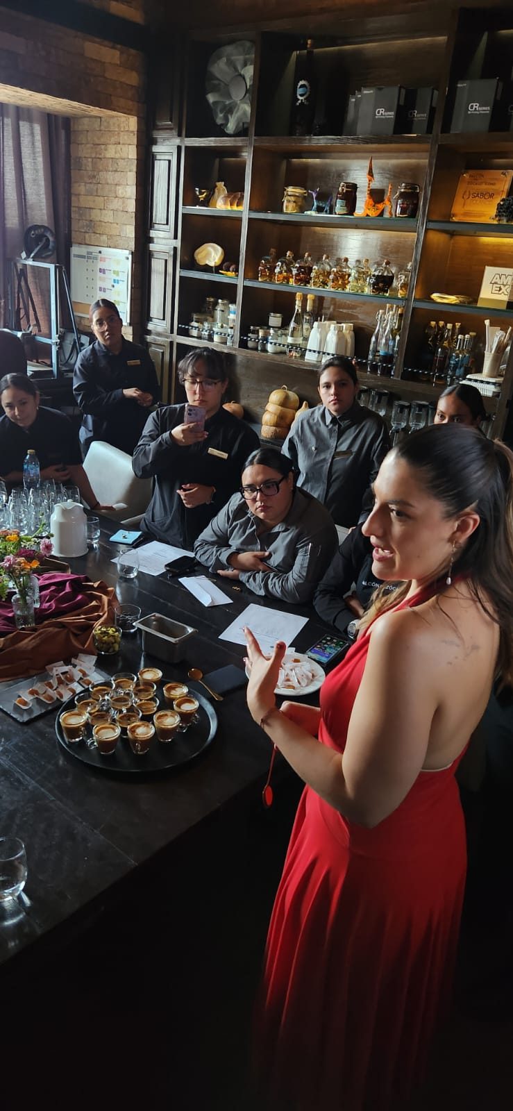 Capacitación en barra de café